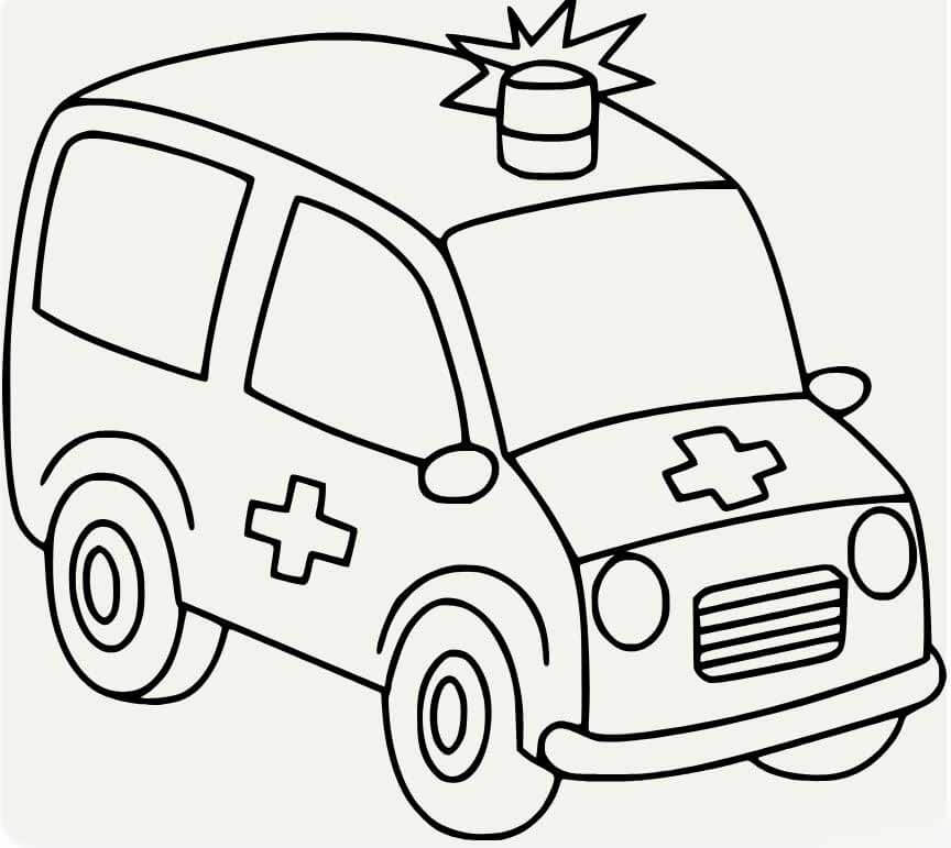 Ambulance siren coloring page