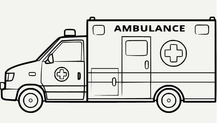 Basic Ambulance Coloring Pages in Detail