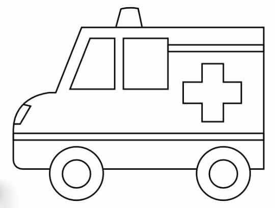 Simple ambulance coloring pages