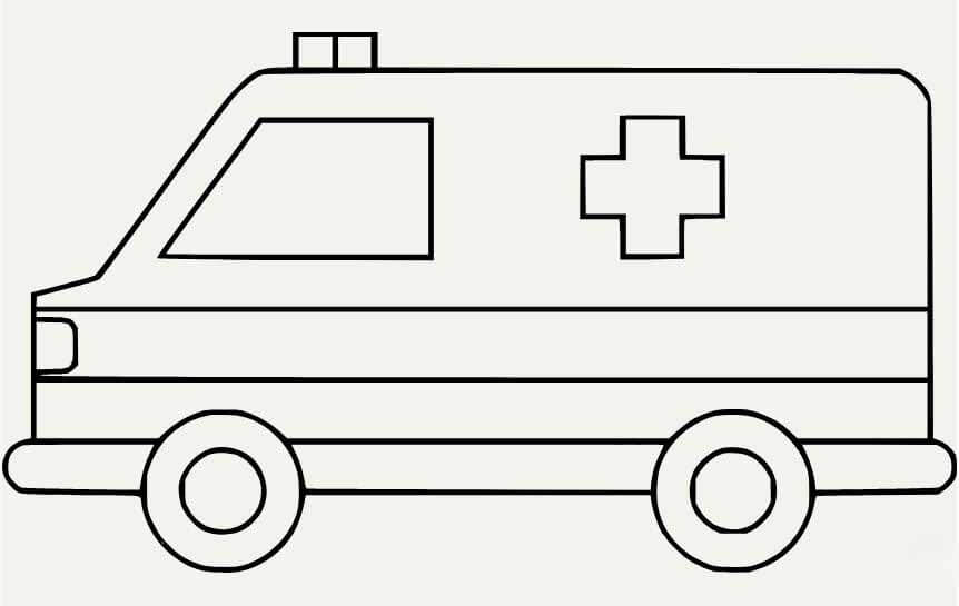 International ambulance coloring page