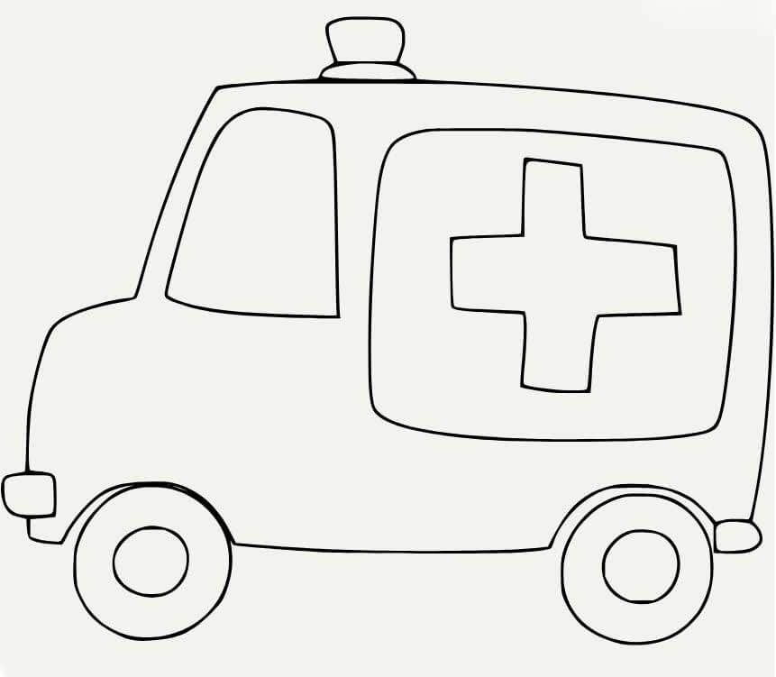 Funny ambulance coloring pages