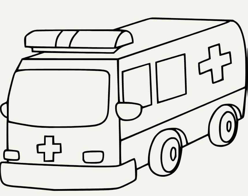 Awesome ambulance coloring page