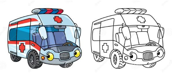 Beautiful ambulance coloring pages