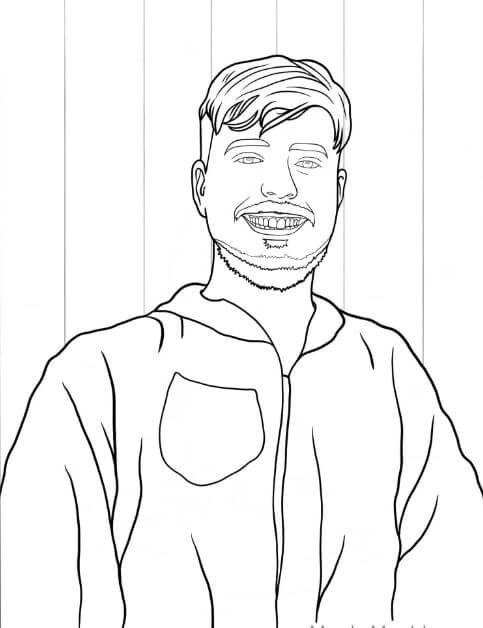 Mr Beast Smiling Coloring Page