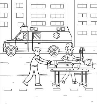 Printable Basic Ambulance Coloring Sheets for Toddlers