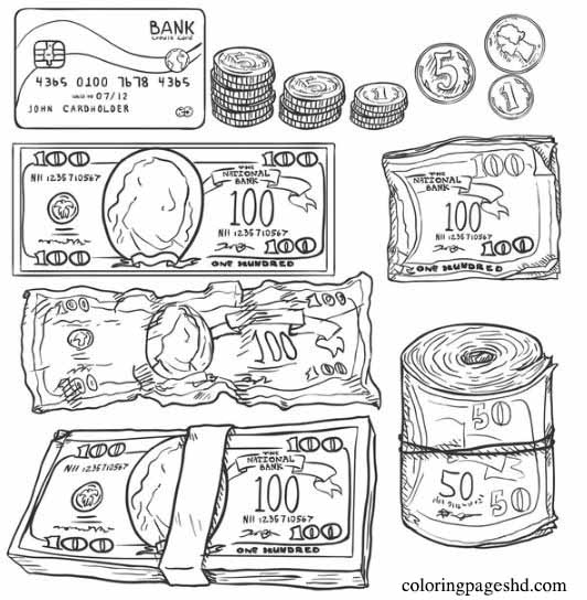 dollar bill coloring pages 14