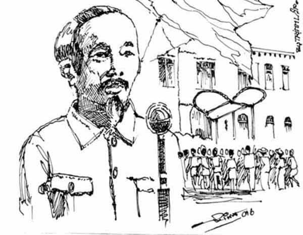 Ho Chi Minh read the declaration of independence