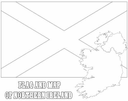 Northern Ireland Flag and Map Coloring Pages