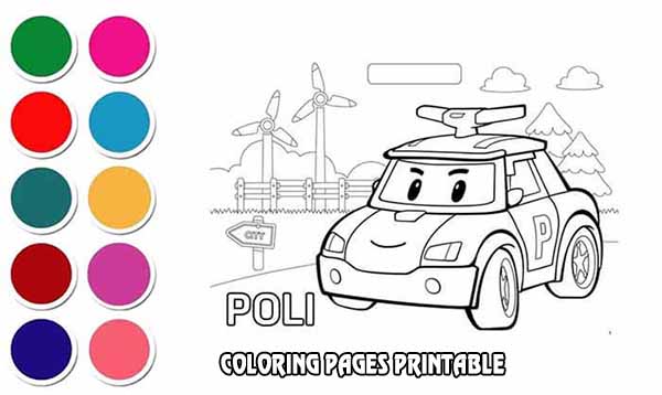 Robocar poli coloring pages printable