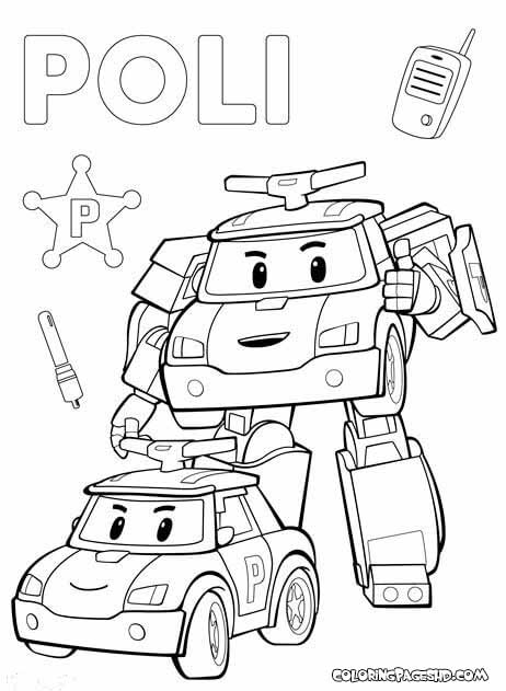 Poli coloring pages are loved by many children