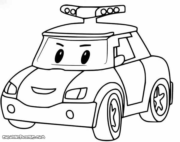 Robocar Poli coloring page simple and beautiful