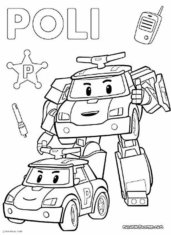 Coloring Robocar Poli season and great friends