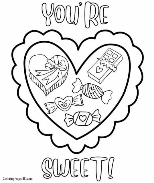 Sweet Heart Coloring Pages