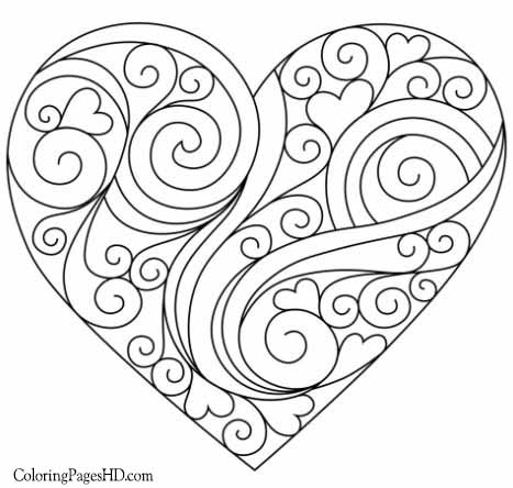 Easy and intricate heart coloring pages for every skill level