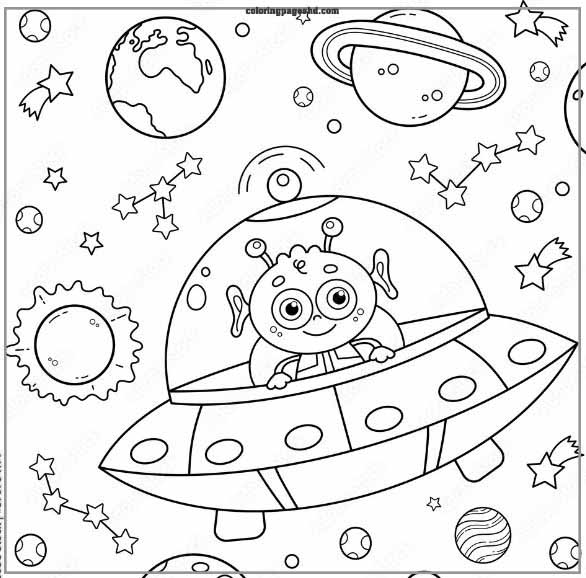 Transform your alien coloring pages into creative crafts