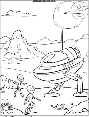 Alien coloring pages for kids