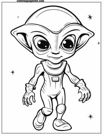 Free printable alien coloring pages for kids and adults