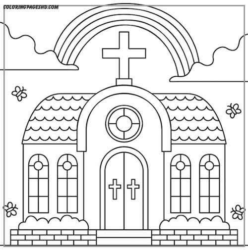 Creative with church coloring pages