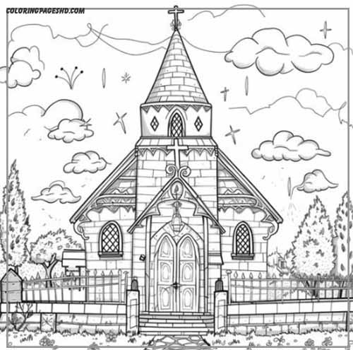 Explore Stunning Church Coloring Pages for Adults