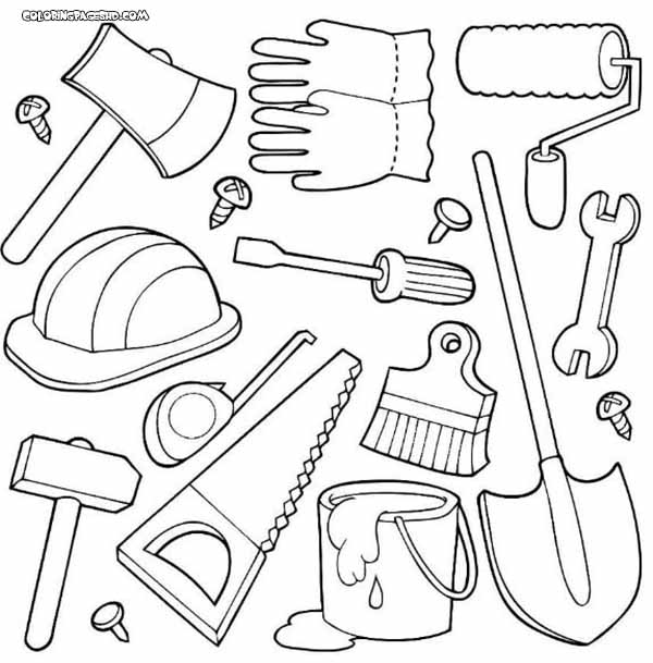 Household items outdoors coloring pages