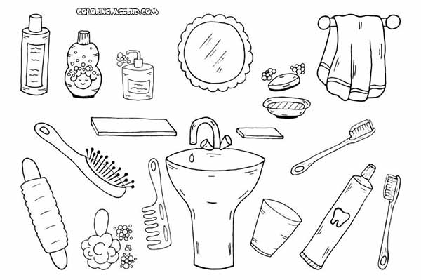 Coloring all the bathroom items