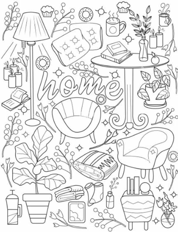 Household Items Colouring Pages