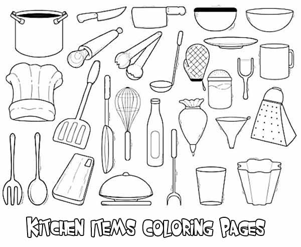 free printable kitchen coloring pages