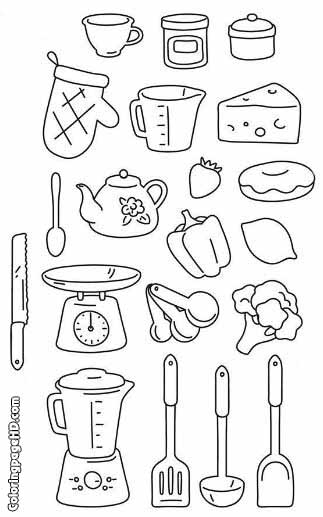 Mom's cooking coloring pages