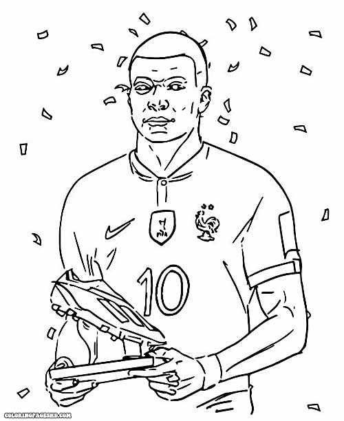 Mbappe coloring pages euro 2024