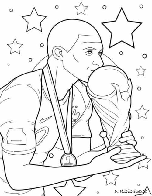 World cup Mbappe coloring pages