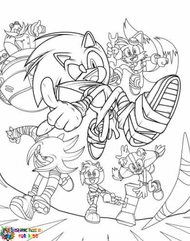 Sonic coloring page with best friends