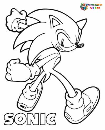 Sonic coloring pages easy