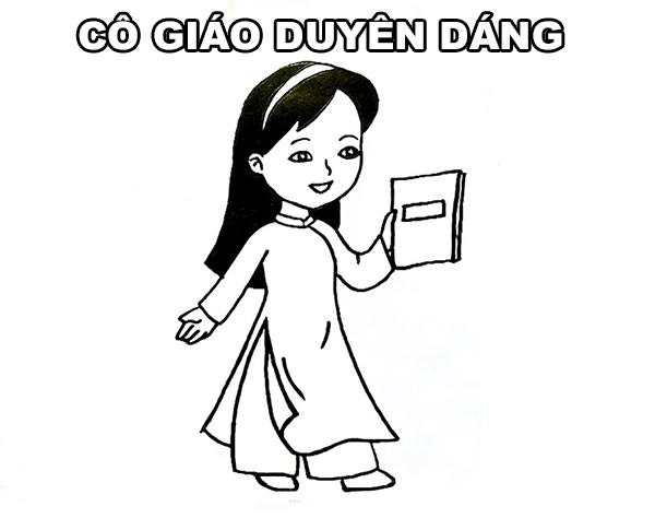 Tranh tô màu cô giáo mặc áo dài Tranh tô màu cô giáo mặc áo dài, hình tô màu cô giáo mặc áo dài