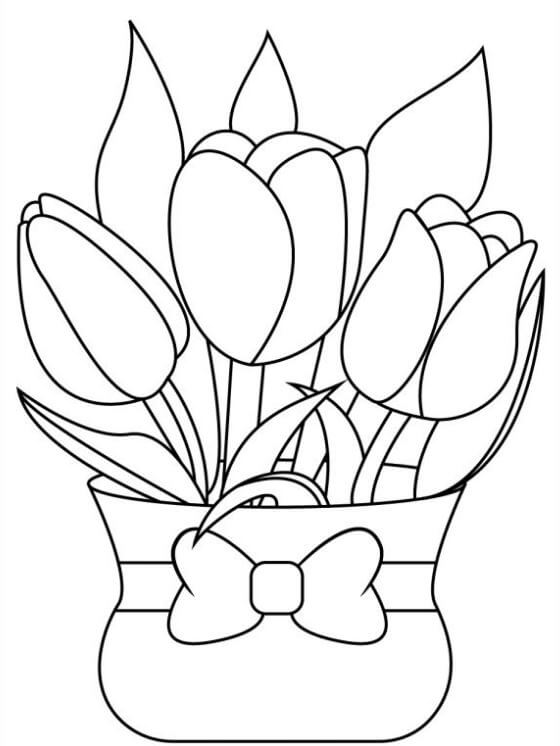 1001+ Tranh tô màu hoa Tulip đẹp và ý nghĩa 90 Lọ hoa Tulip đẹp dành cho cá bạn nhỏ tô màu