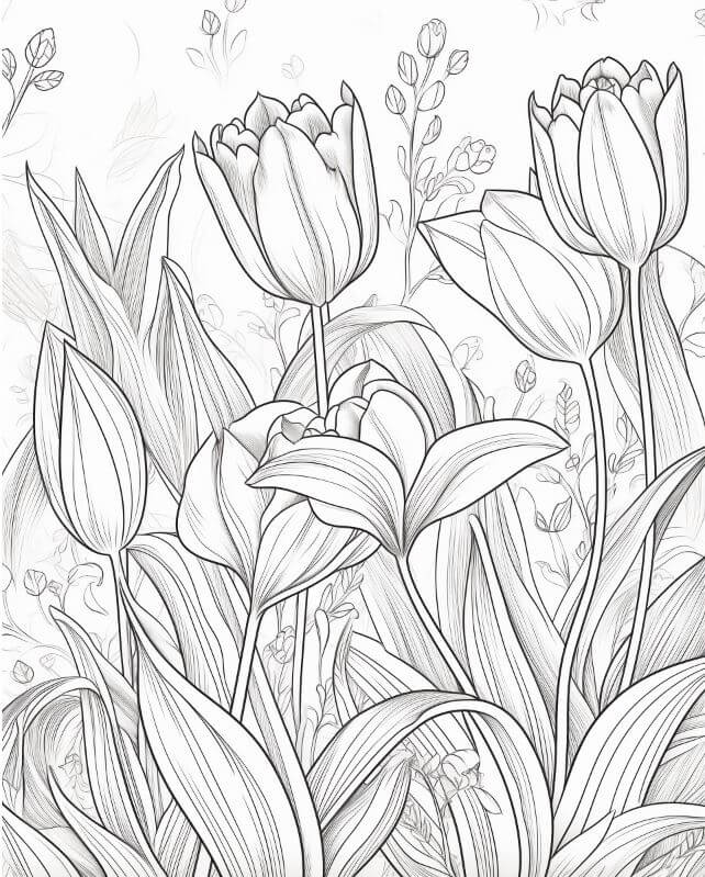 1001+ Tranh tô màu hoa Tulip đẹp và ý nghĩa 109 Vẻ đẹp hoa tulip cần được bạn tô màu đó
