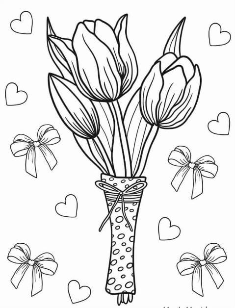 1001+ Tranh tô màu hoa Tulip đẹp và ý nghĩa 113 Bó hoa Tulip để bạn tô màu sáng tạo