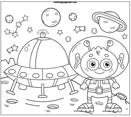 Explore 99+ Alien coloring pages for kids