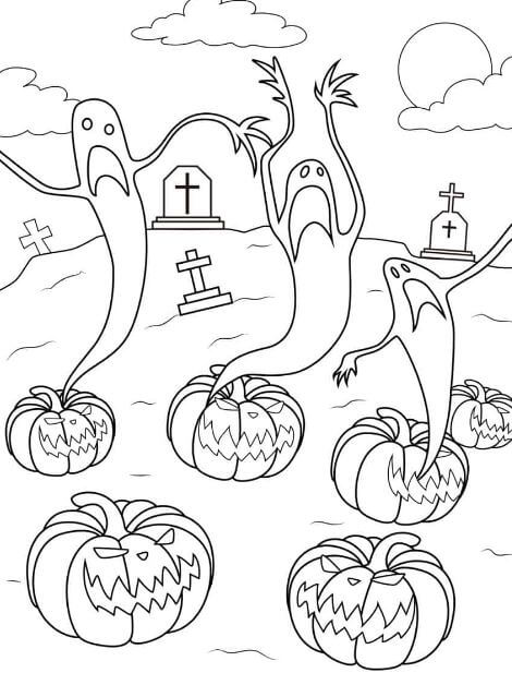 101+ Tranh tô màu con ma quỷ kinh dị mùa Halloween 69 Tranh tô màu con ma biến ra từ bí ngô