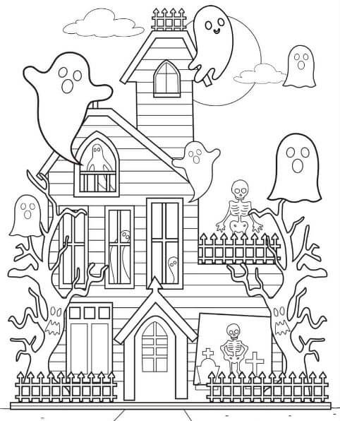 101+ Tranh tô màu con ma quỷ kinh dị mùa Halloween 71 Bé sẽ thích mê tranh con ma huyền bí này