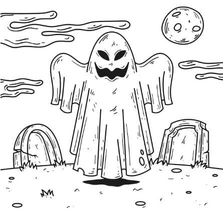 101+ Tranh tô màu con ma quỷ kinh dị mùa Halloween 76 Ngày trăng tròn thường có ma