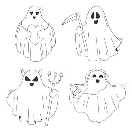 101+ Tranh tô màu con ma quỷ kinh dị mùa Halloween 77 Tô màu những hình ma đáng yêu