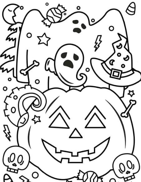 101+ Tranh tô màu con ma quỷ kinh dị mùa Halloween 61 Làm con ma từ dễ thương đến kinh dị bằng màu sắc