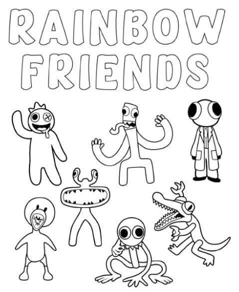 Chia sẻ bộ tranh tô màu Rainbow Friends 1 & 2 54 Cùng tô màu và cười thả ga với những người bạn sắc màu